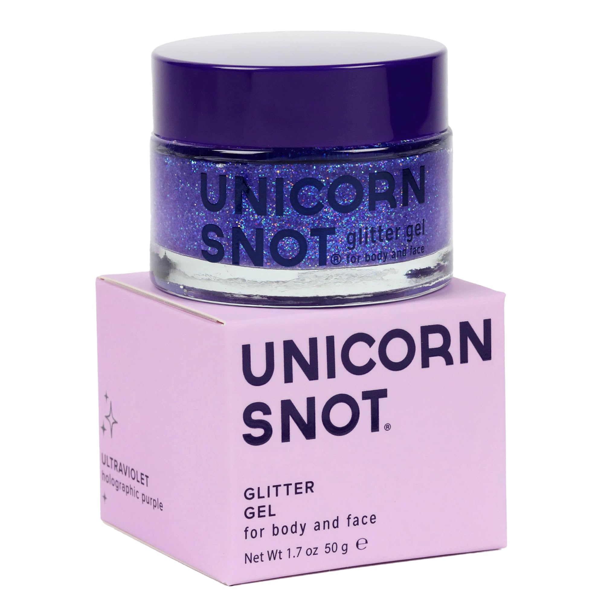 UNICORN SNOT Holographic Glitter Gel – Purple UV, 1.7 oz | Vegan & Cruelty-Free