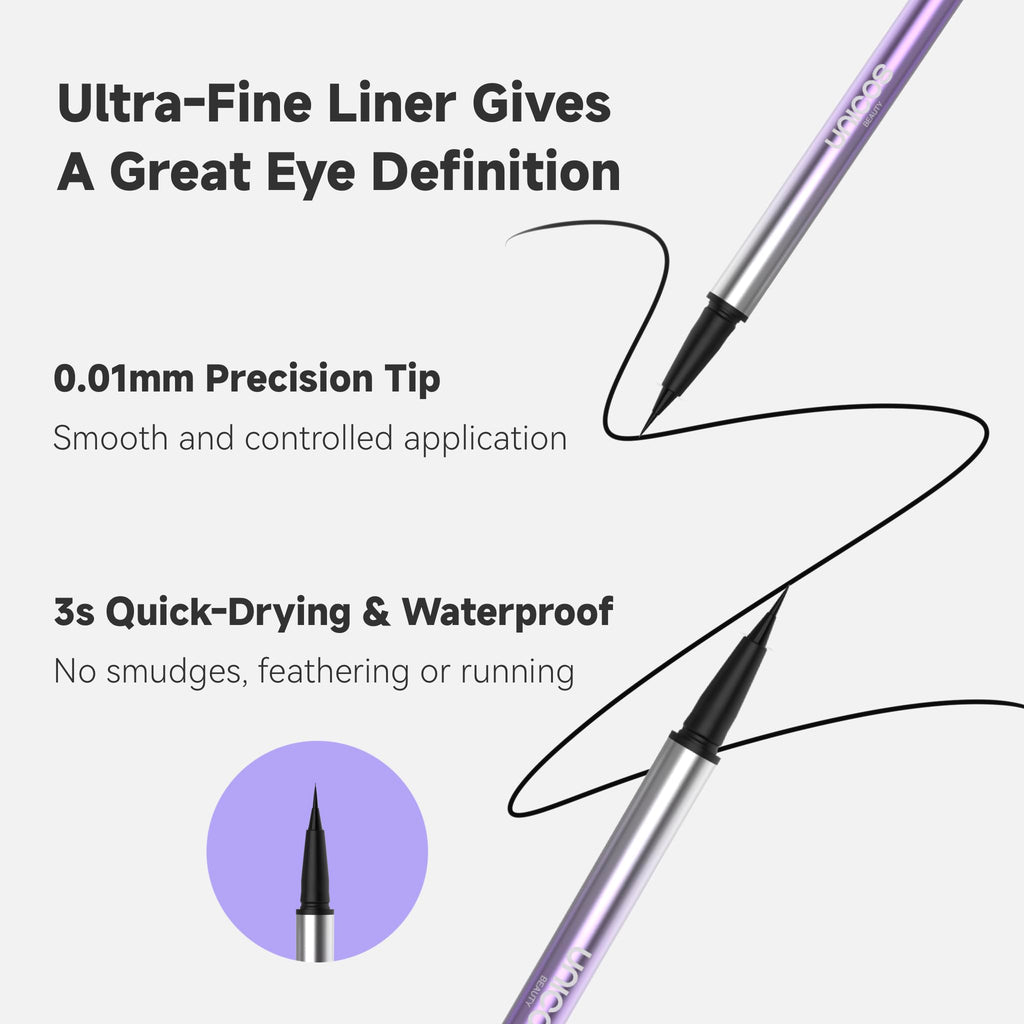 Unicos 2-in-1 Lower Lash Stamp & Ultra-Fine Eyeliner Pen – Waterproof, Smudge-Proof, Natural Look | Gifts for Her