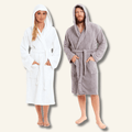 Sock Stack Unisex Bamboo Hooded Dressing Gown Towelling Bath Robe Super Soft Machine Washable