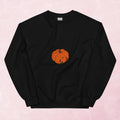 Cool hand illustrated cute happy orange pumpkin graphic unisex sweatshirt