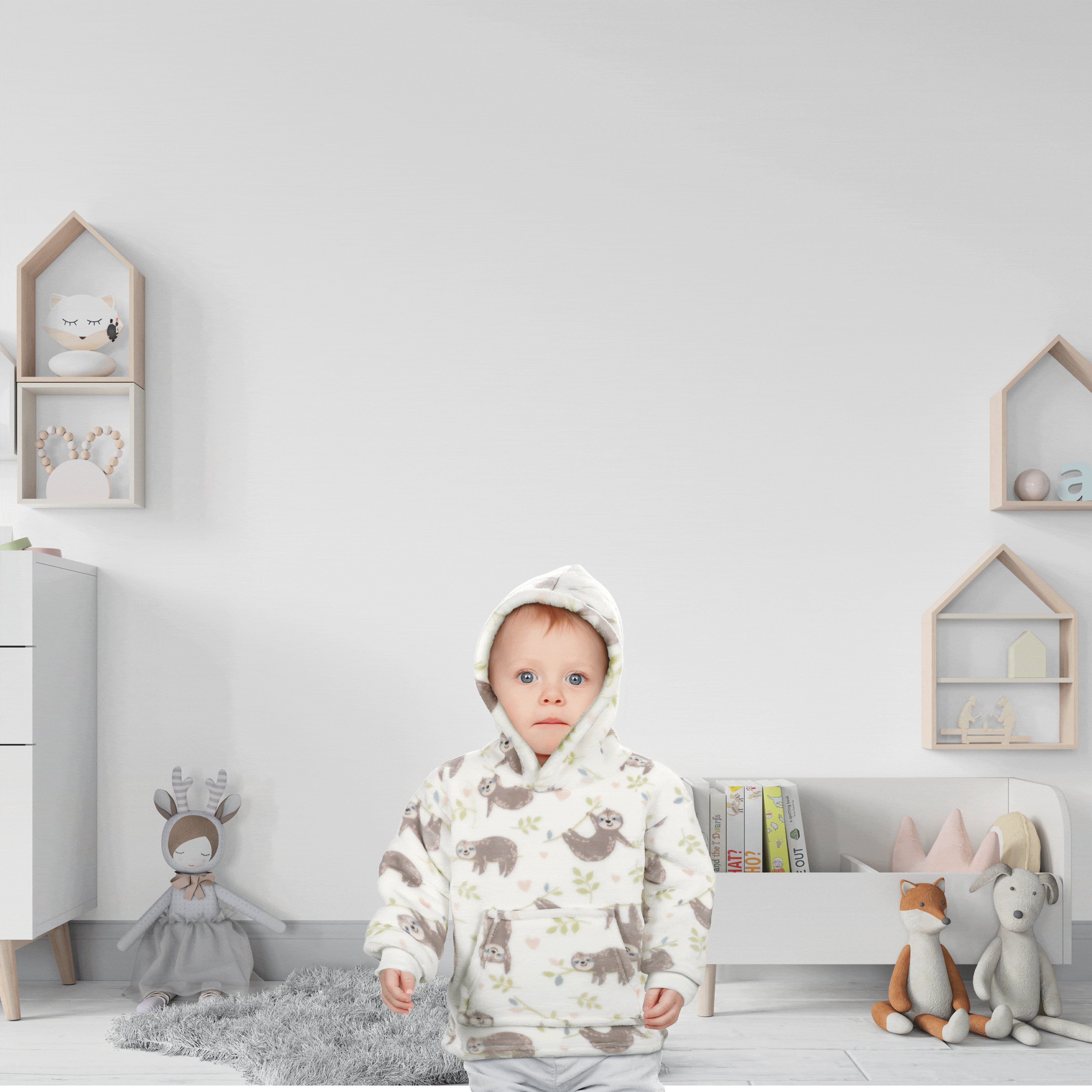 Daisy Dreamer Infant Hoodie Blanket 0-2 Years Unisex Safari Sloth Ultra Soft Super Soft Cotton Rich Essential