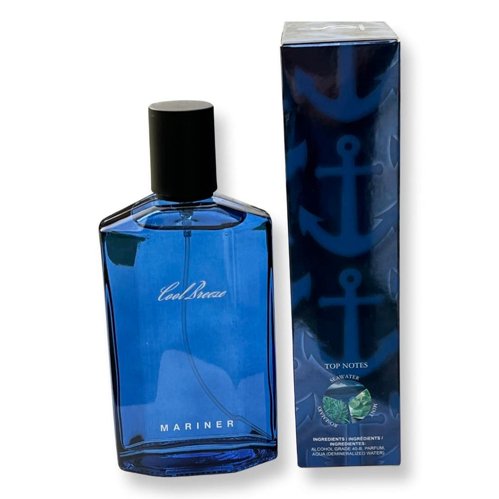 United Scents Cool Breeze MARINER Eau de Parfum for Men – 3.4 Fl Oz | Seawater, Spicy Rosemary & Fresh Mint