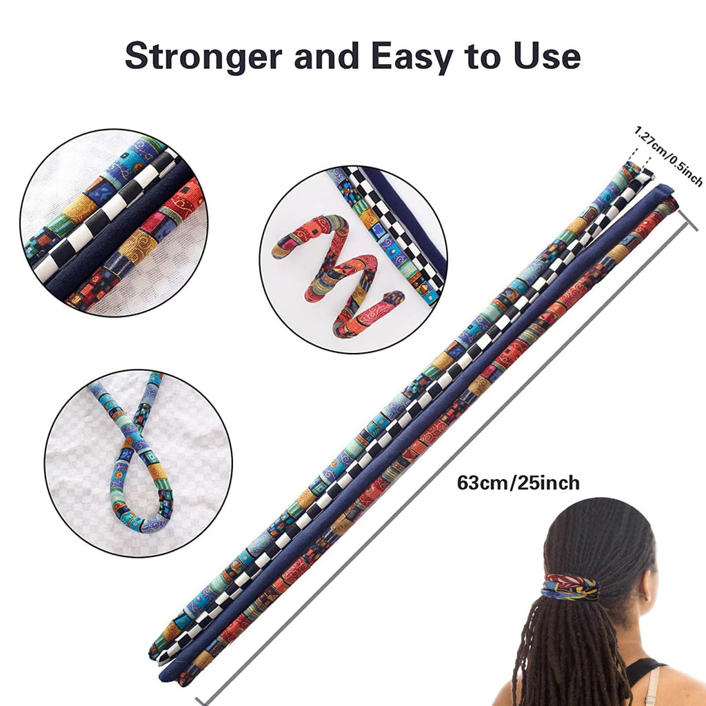 Universal Spiral Lock Hair Tie – Bendable Dreadlock Accessory for Thick Hair (Secret Garden)