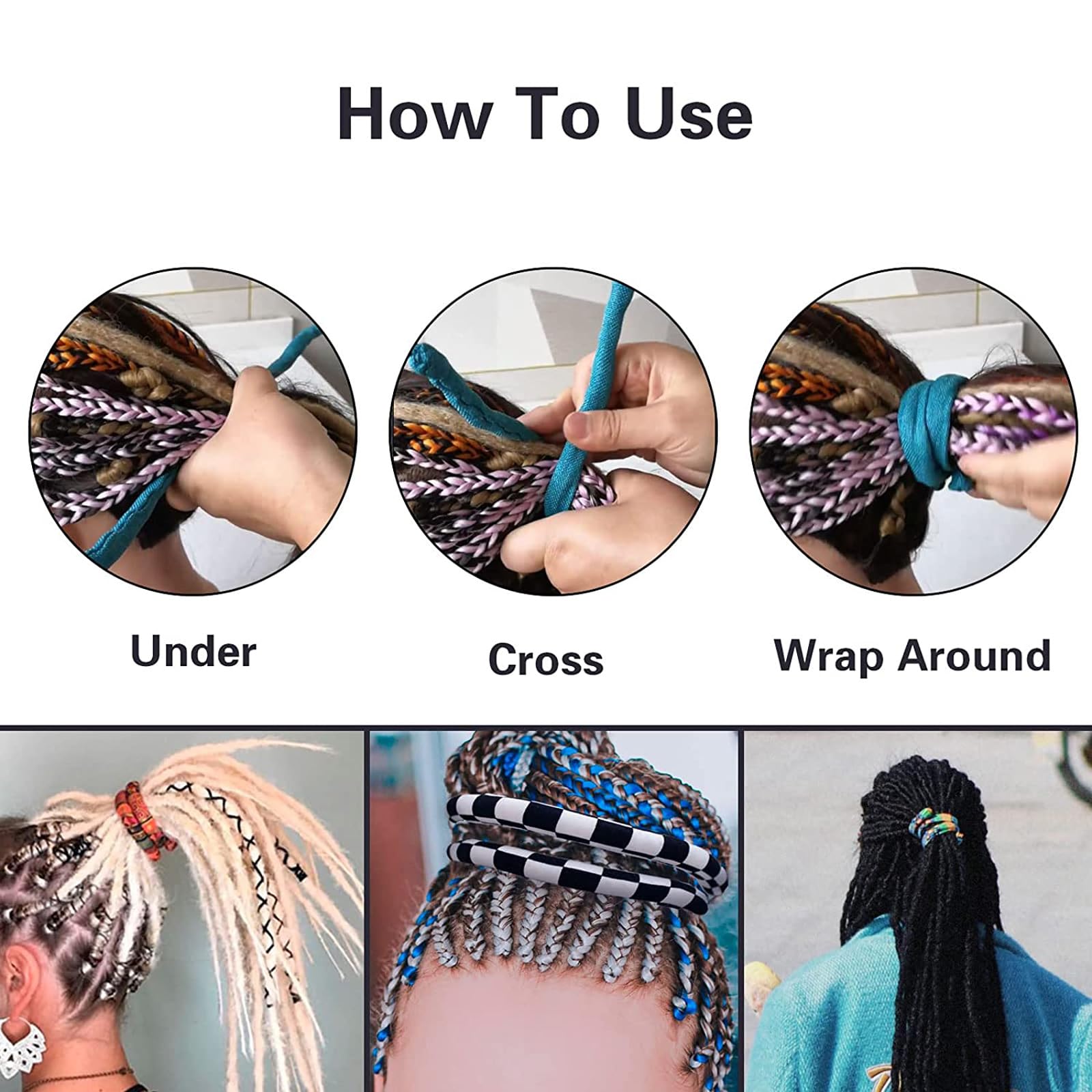 Universal Spiral Lock Hair Tie – Bendable Dreadlock Accessory for Thick Hair (Secret Garden)