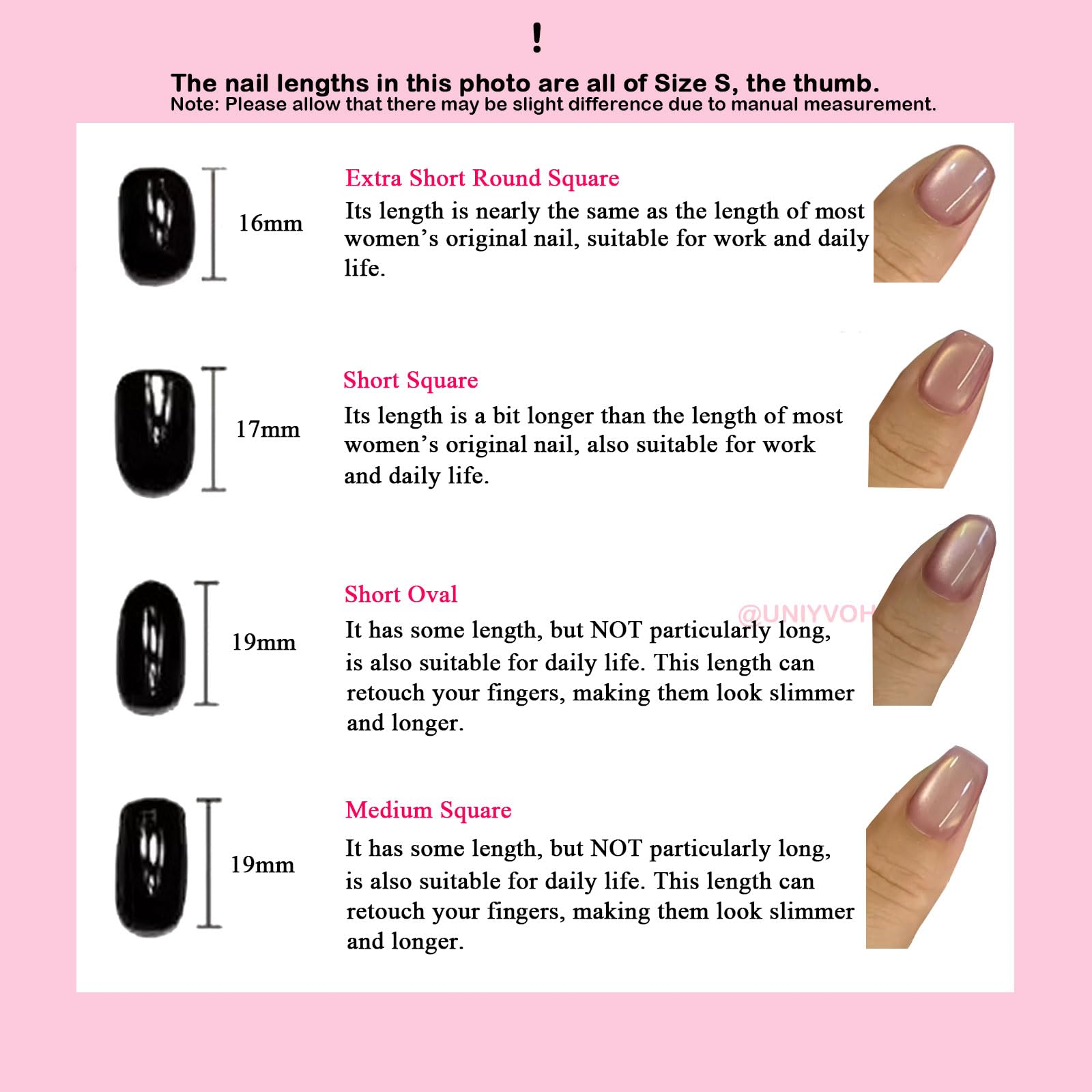 UNIYVOH Cat Eye Press On Nails – Handmade Short Nails with Aurora & Magnetic Shimmer (Small)