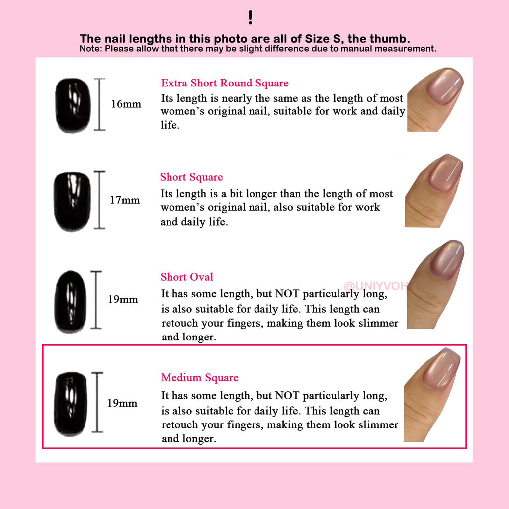 Uniyvoh Cat Eye Press-On Nails – Floral Orange, Short Coffin, Reusable, Handmade (Small)