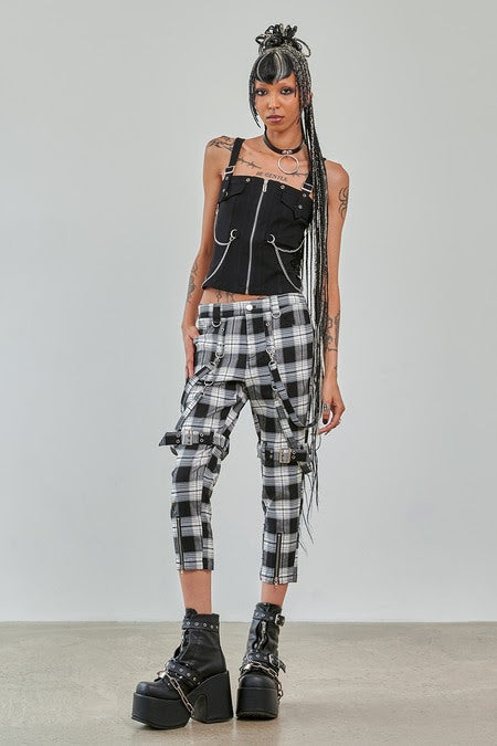 Banned Apparel Street Anarchy Chain Detail Zip Front Top