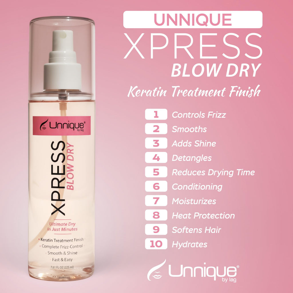 Unnique By Lag UNNIQUE Xpress Blow Dry Spray - Frizz Control, Shine & Quick Dry