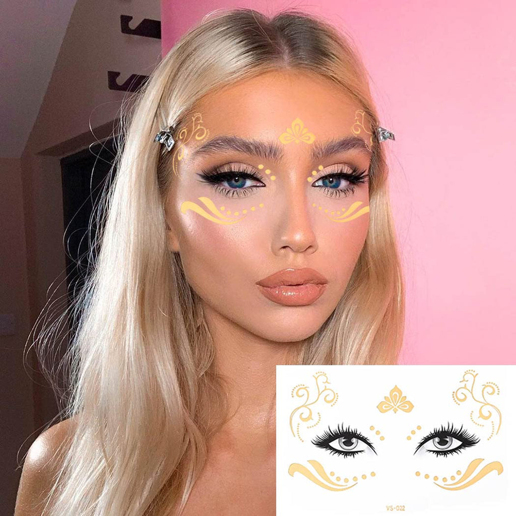 Uranian Gold Freckles Temporary Tattoos – Waterproof Face Stickers Set 1