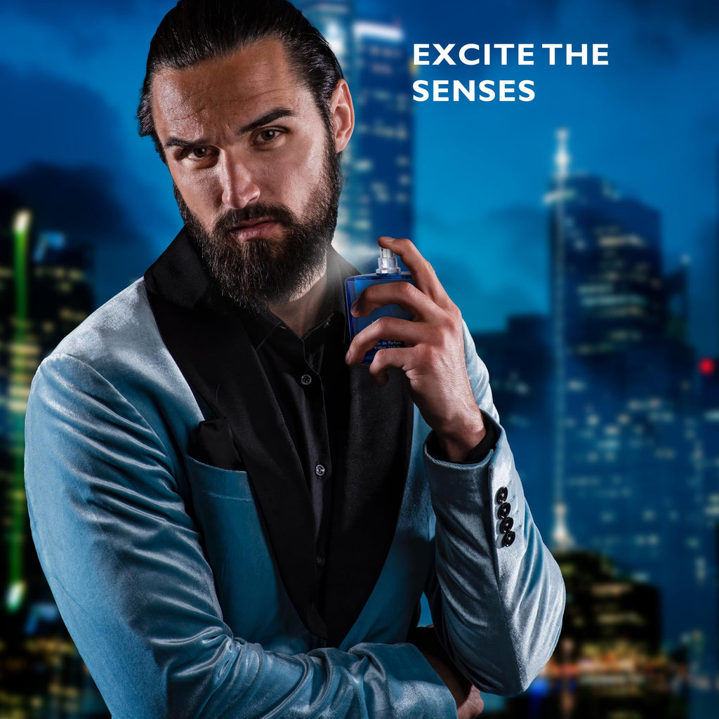 Bleu for Men Eau de Parfum – Citrusy Top Notes, Aromatic Spices & Warm Woody Undertones | 3.4 fl oz
