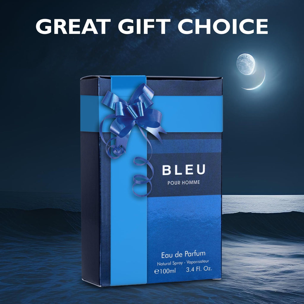 Bleu for Men Eau de Parfum – Citrusy Top Notes, Aromatic Spices & Warm Woody Undertones | 3.4 fl oz
