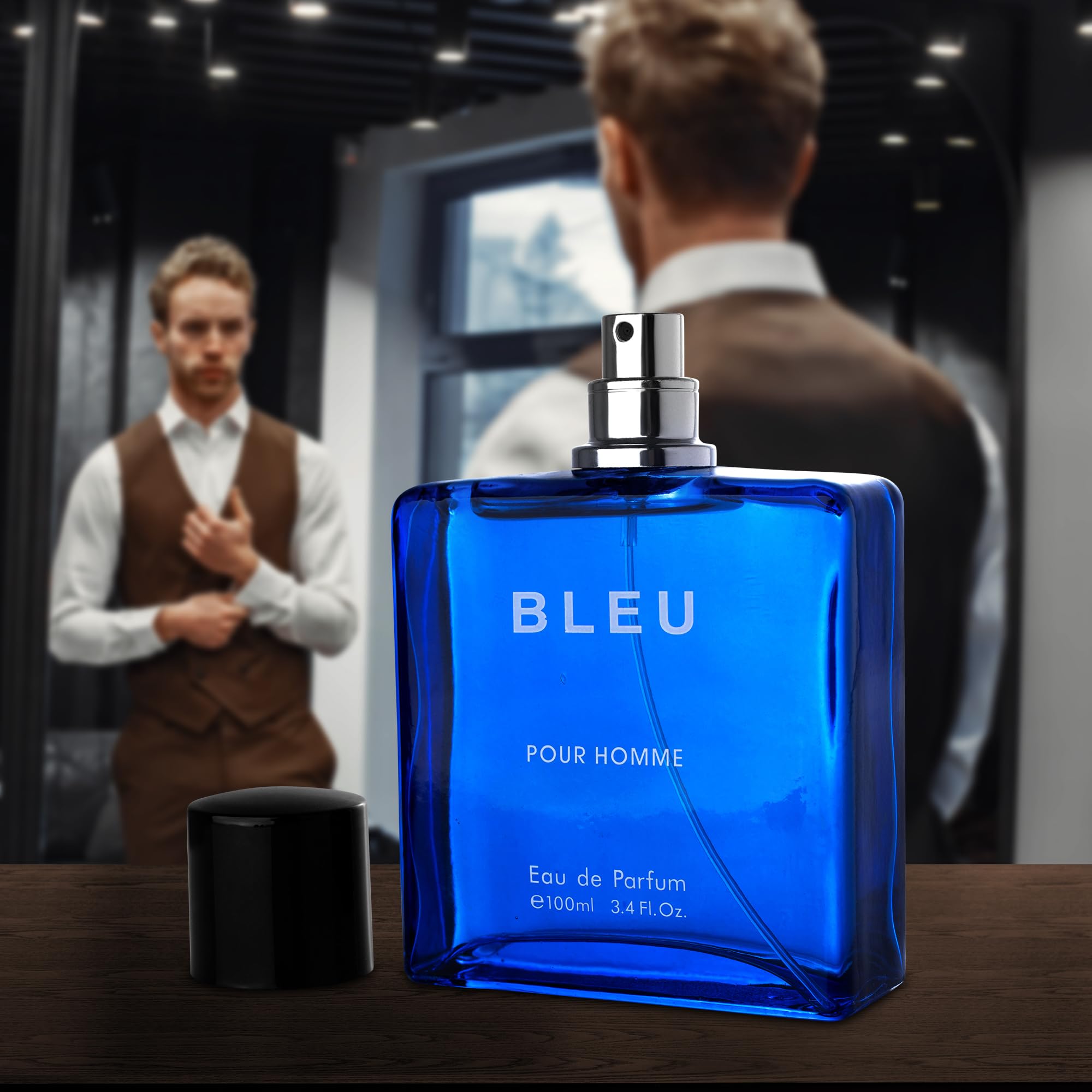 Bleu for Men Eau de Parfum – Citrusy Top Notes, Aromatic Spices & Warm Woody Undertones | 3.4 fl oz