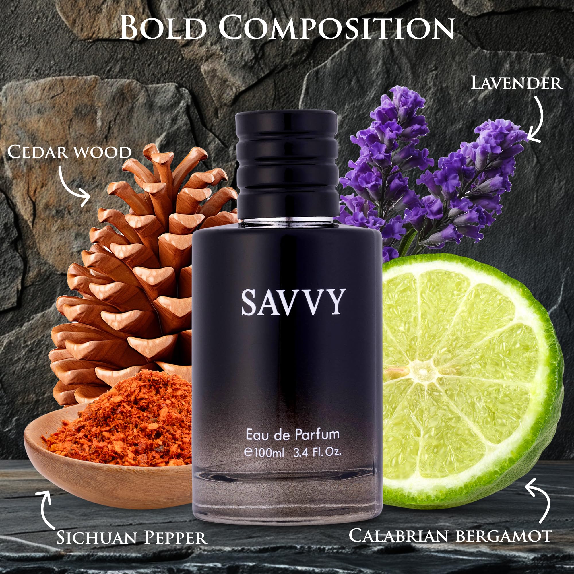 URBAN COLLECTION Savvy for Men Eau de Parfum – Bergamot, Pepper & Vanilla, 100 ml