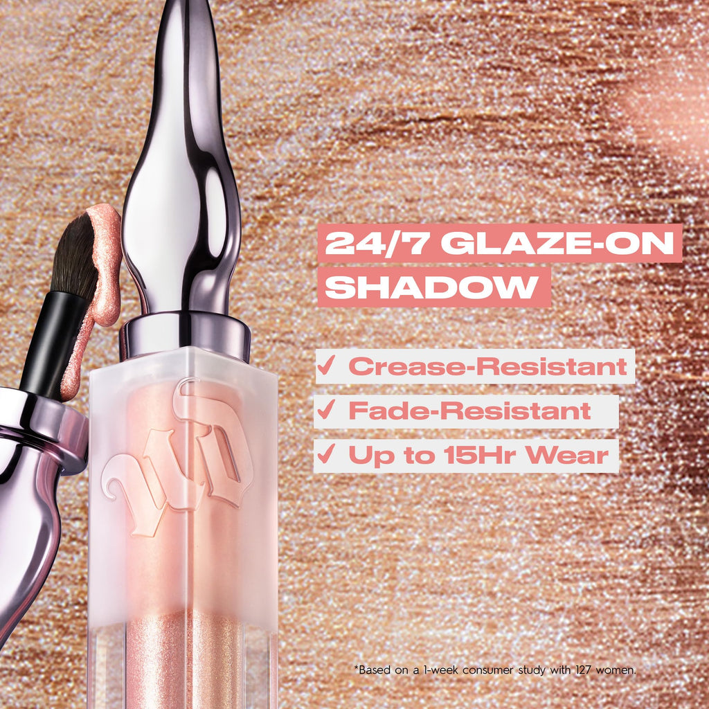 URBAN DECAY 24/7 Glaze-On Liquid Eyeshadow Frost Boss Duo Chrome – Built-in Brush, 0.1 fl oz