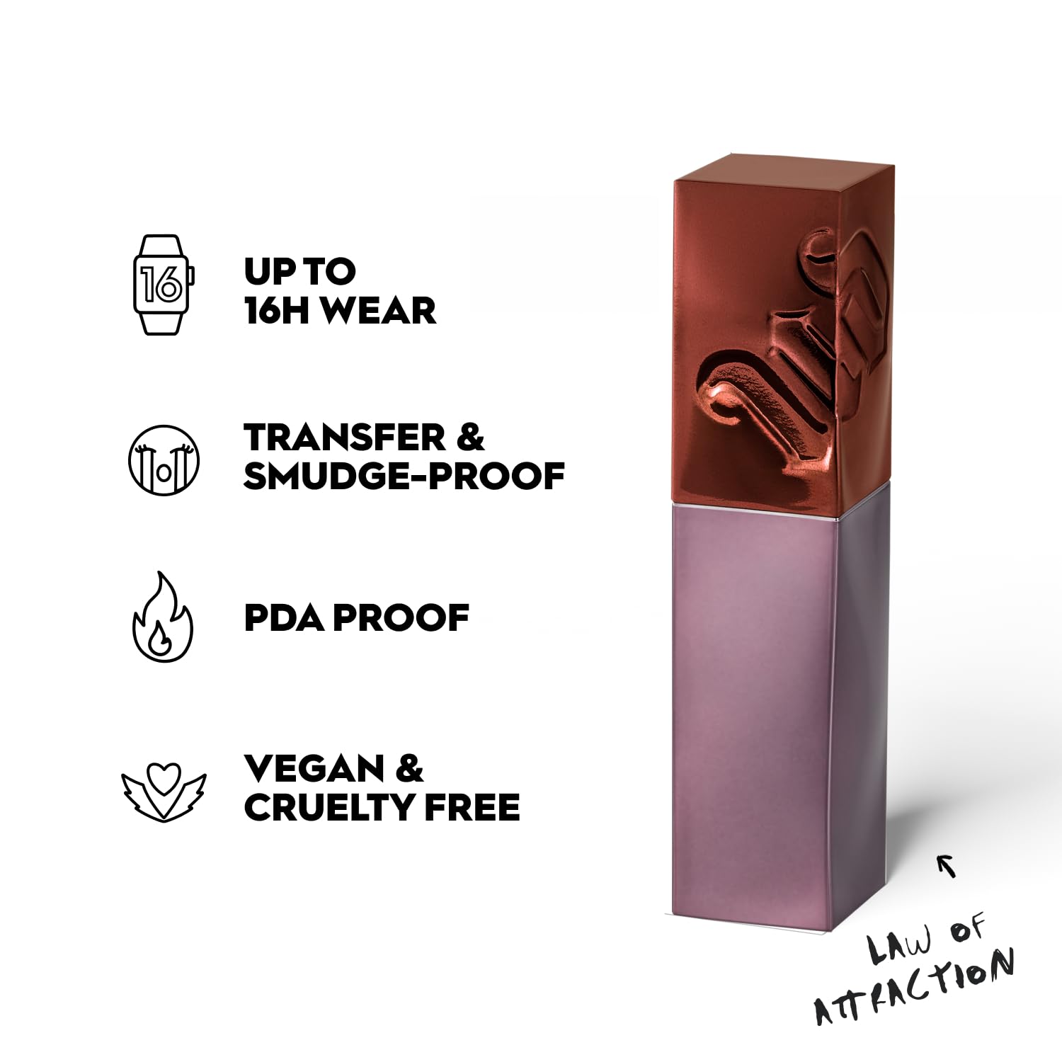 Urban Decay Vice Lip Bond Glossy Longwear Lipstick – Law of Attraction Toffee Nude | 16HR Transfer-Proof