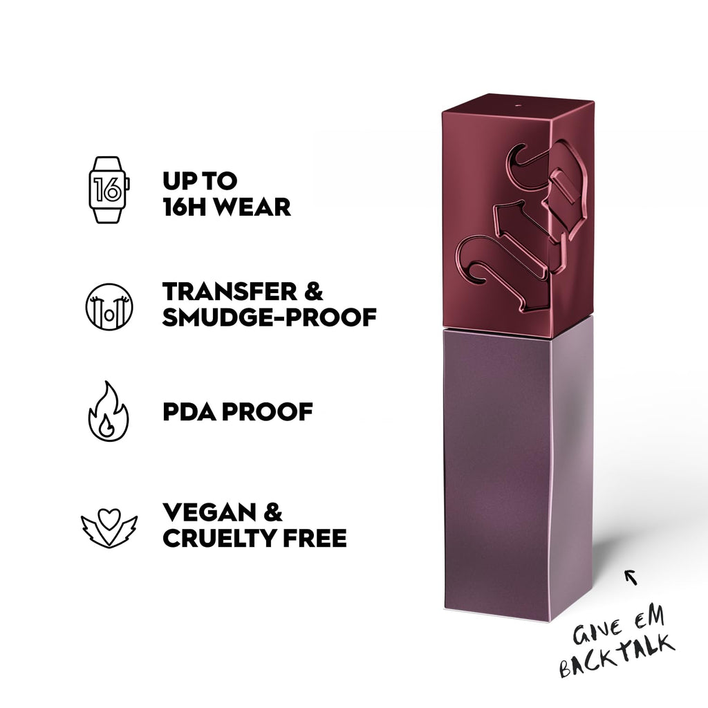 Urban Decay Vice Lip Bond Glossy Longwear Lipstick Give Em Backtalk – 16HR, Transfer-Proof, Vegan