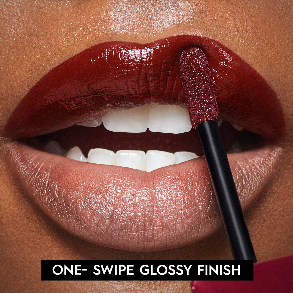 Urban Decay Vice Lip Bond Glossy Longwear Lipstick in Raw Footage Merlot Red | 16HR, Transfer-Proof, Vegan