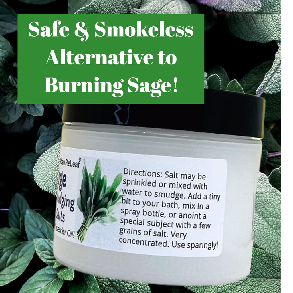 Urban ReLeaf Sage Smudging Salts with Lavender Oil – Smokeless Cleansing (Pack of 2)