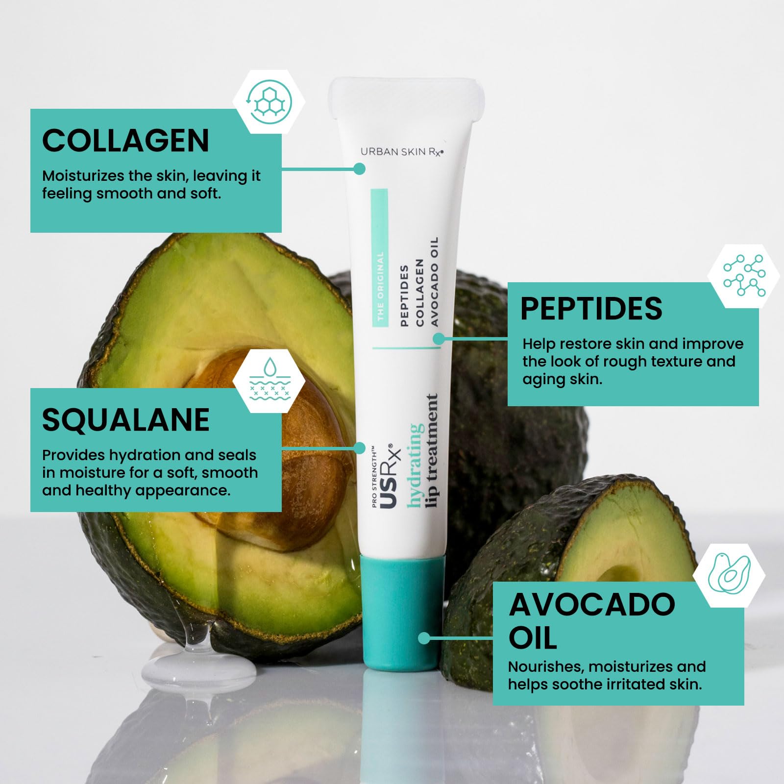 Urban Skin Rx Pro Strength Hydrating Lip Treatment with Collagen & Peptides, 0.31 oz