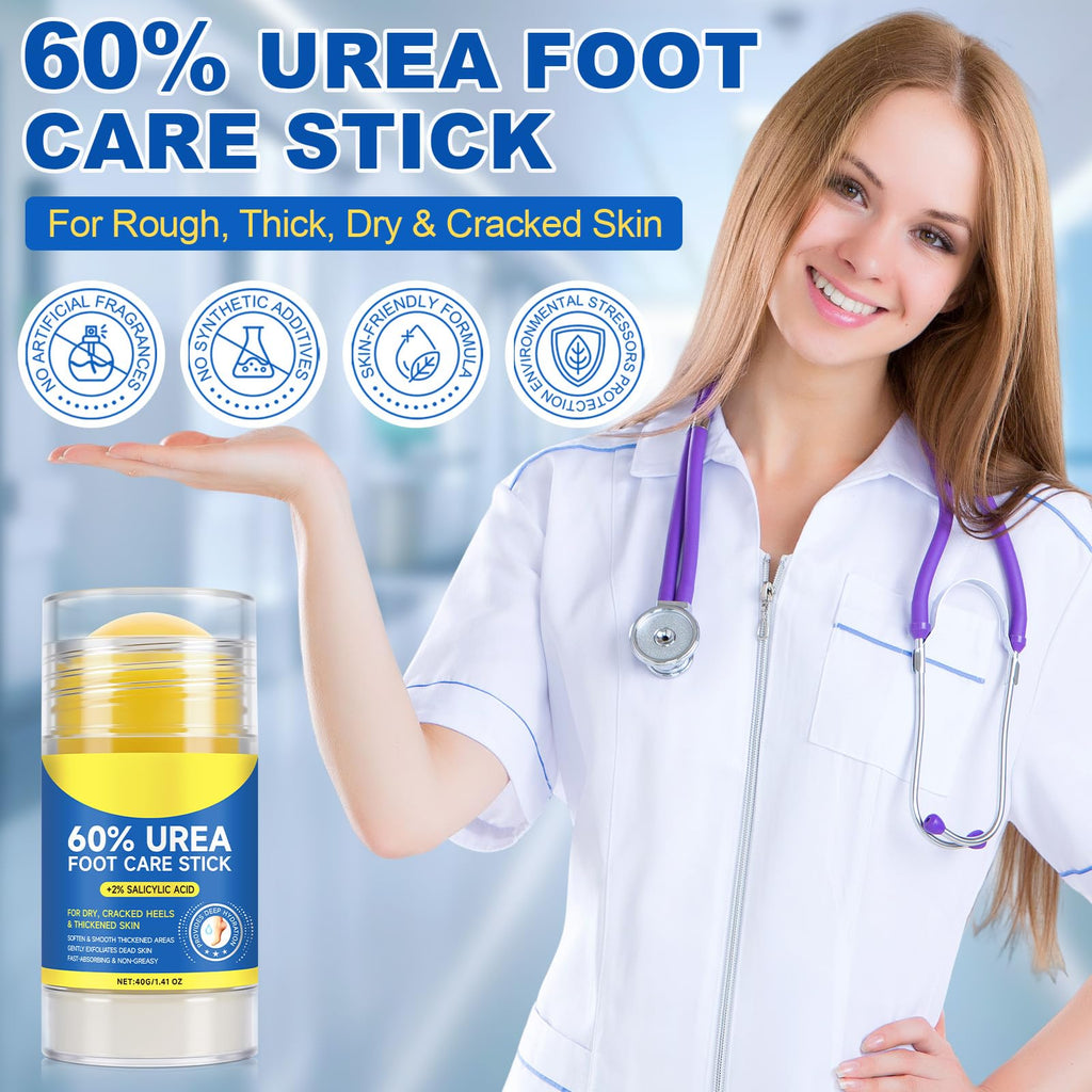 Urea 60% Cream Stick with Salicylic Acid 2% – Intensive Hydration for Dry, Cracked Skin (80g)