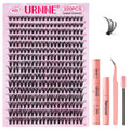 URNNE Lash Extension Kit – 320 Pcs 40D Clusters with Bond & Seal