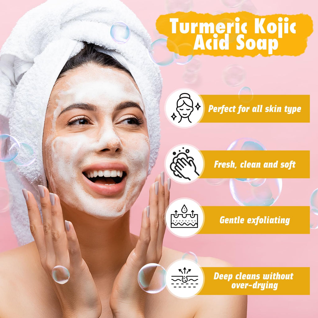 Urrznp Lemon Turmeric Kojic Acid Soap Bar – Dry Skin Formula (2 Bars)