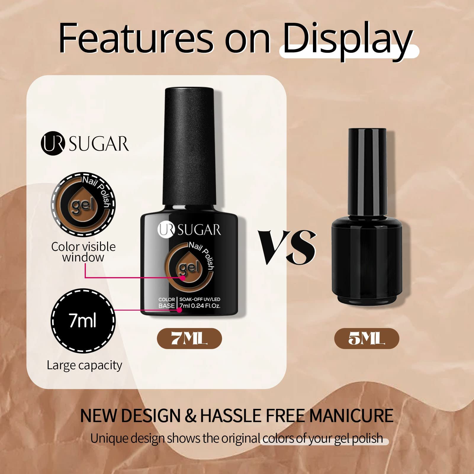 UR SUGAR Brown Gel Nail Polish Set — 6 Fall Colors (Soak-Off)
