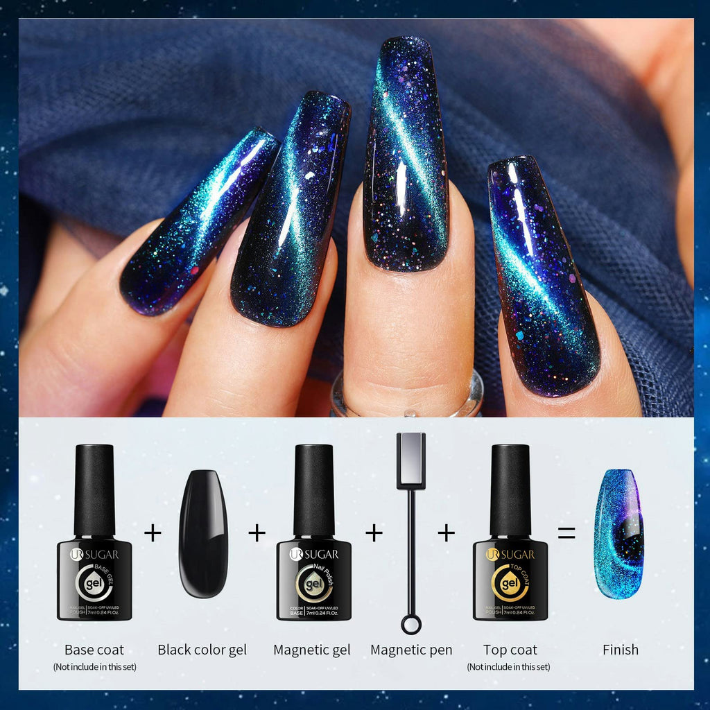 UR SUGAR Glitter Gel Nail Polish Set – 6 Colors Magnetic & Color-Changing Gel Kit (Soak-Off)