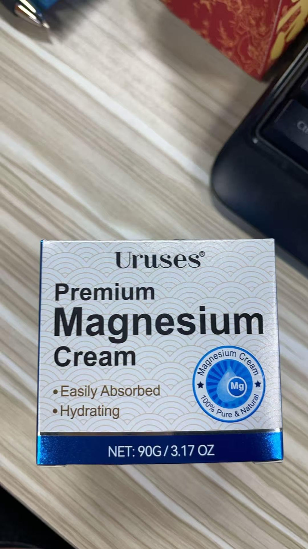 Uruses Magnesium Cream & Lotion — Highly Concentrated Topical Magnesium with Almond Oil & Lavender (3.17 g)