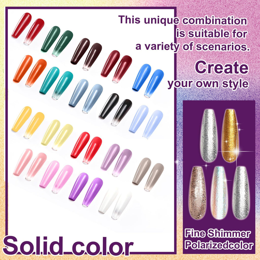 U-Shinein Gradient Painting Gel – 24 Glitter Ombre Colors for Silver & Gold Aura Nails | French Manicure DIY Kit