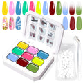 U-Shinein Gradient Painting Gel – 9-Color Ombre Kit | UV Soak-Off, No-Wipe, ChromaGlow