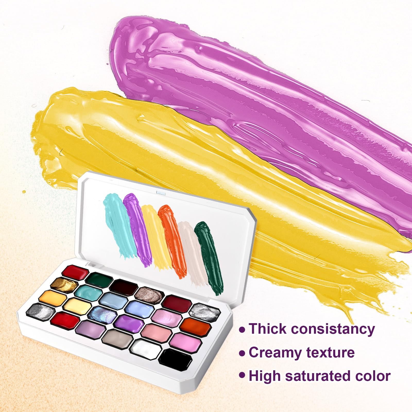 U-Shinein Gradient Painting Gel – 24 Glitter Ombre Colors for Silver & Gold Aura Nails | French Manicure DIY Kit