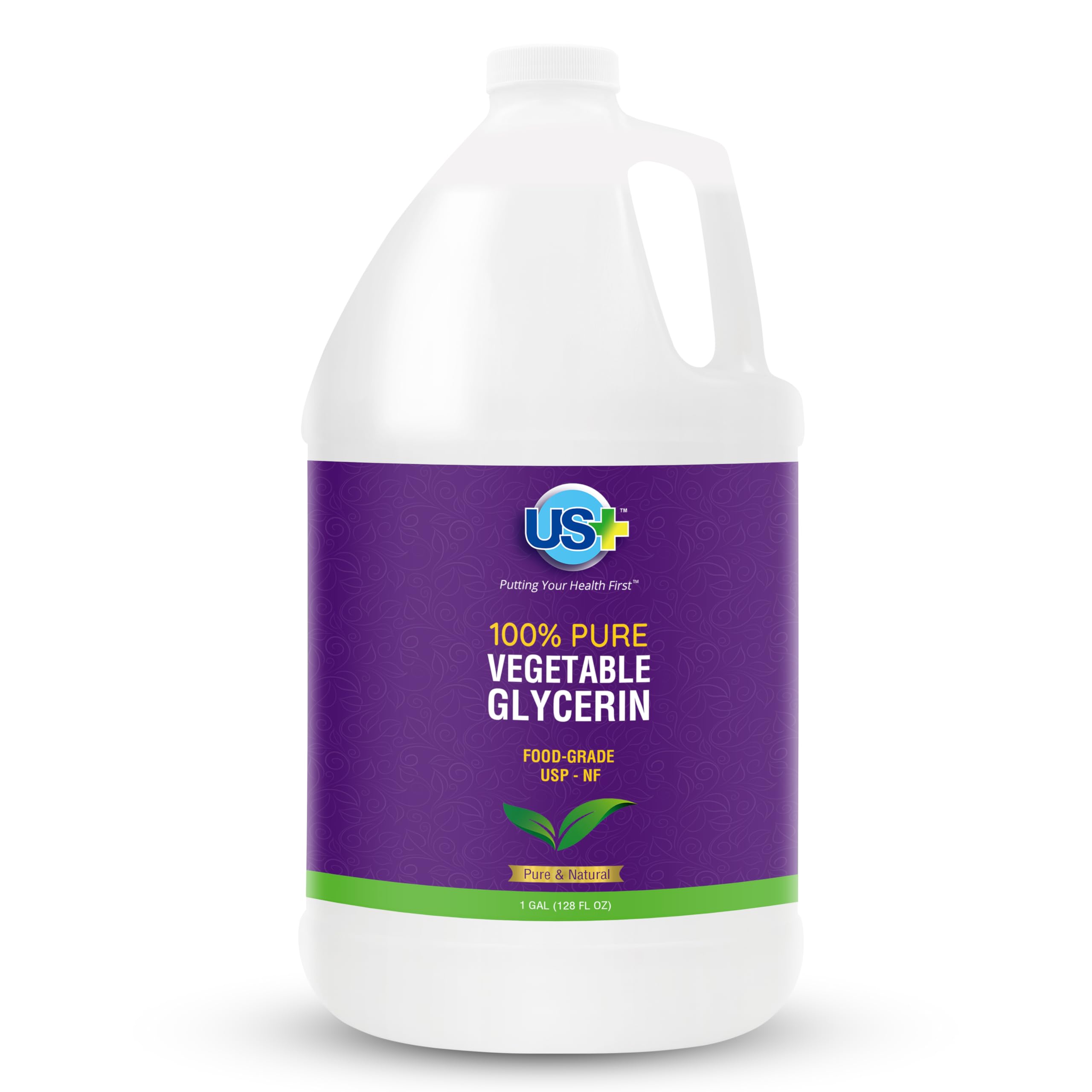 US+ 100% Pure Vegetable Glycerin – USP Food & Pharmaceutical Grade – Premium All-Natural Moisturizer, Cleanser & DIY Cosmetic (1 Gallon)