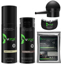 USTAR Hair Building Fibers 77.5g – 5-in-1 Set for Instantly Thicker, Fuller Hair (Medium Brown)