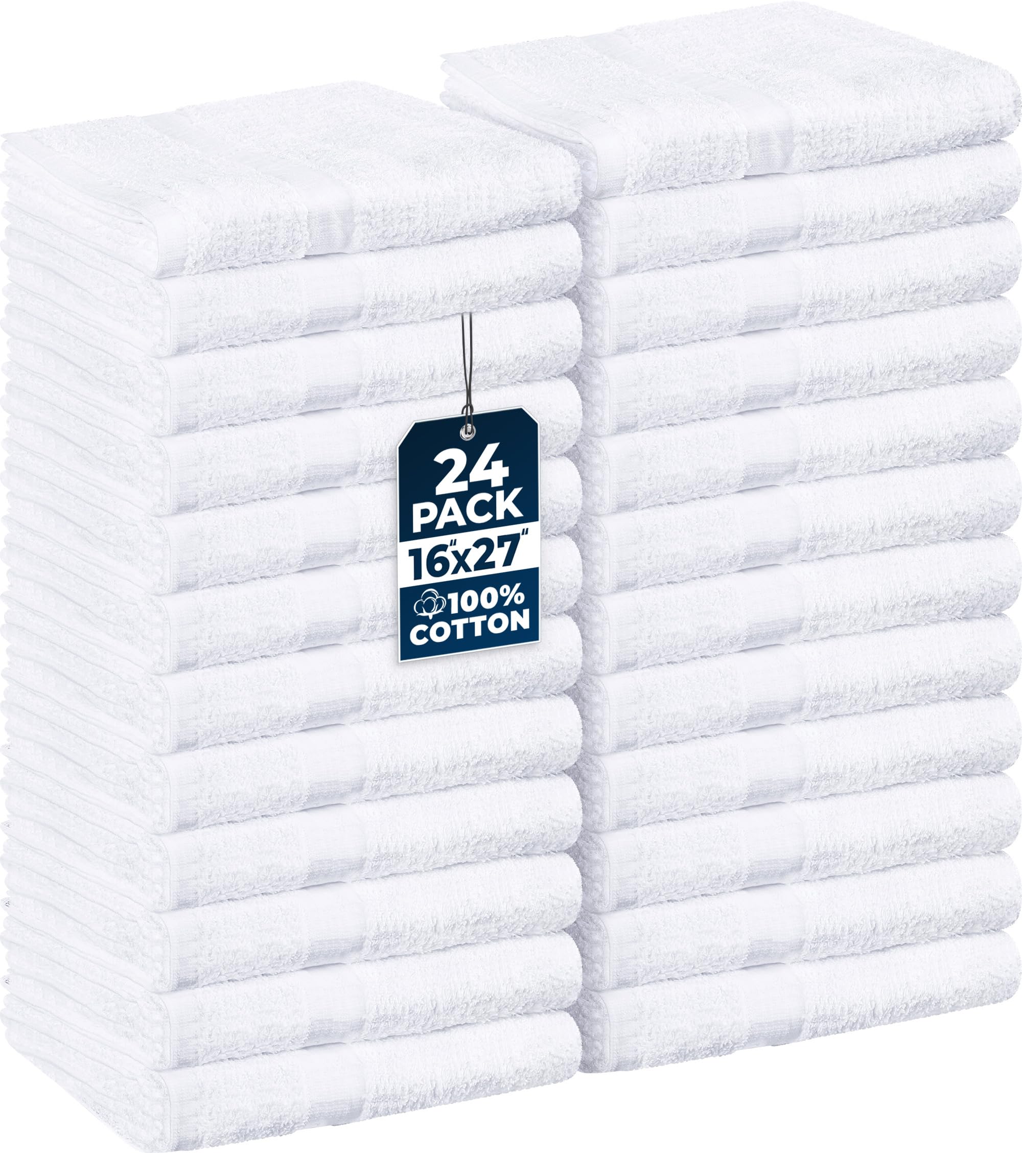 Utopia Towels Salon Towel Pack - 24, 16x27, 100% Cotton, White