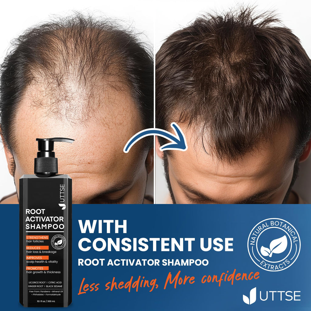 Uttse Root Activator Shampoo for Men – Hair Growth & Thicker Hair (300 mL)