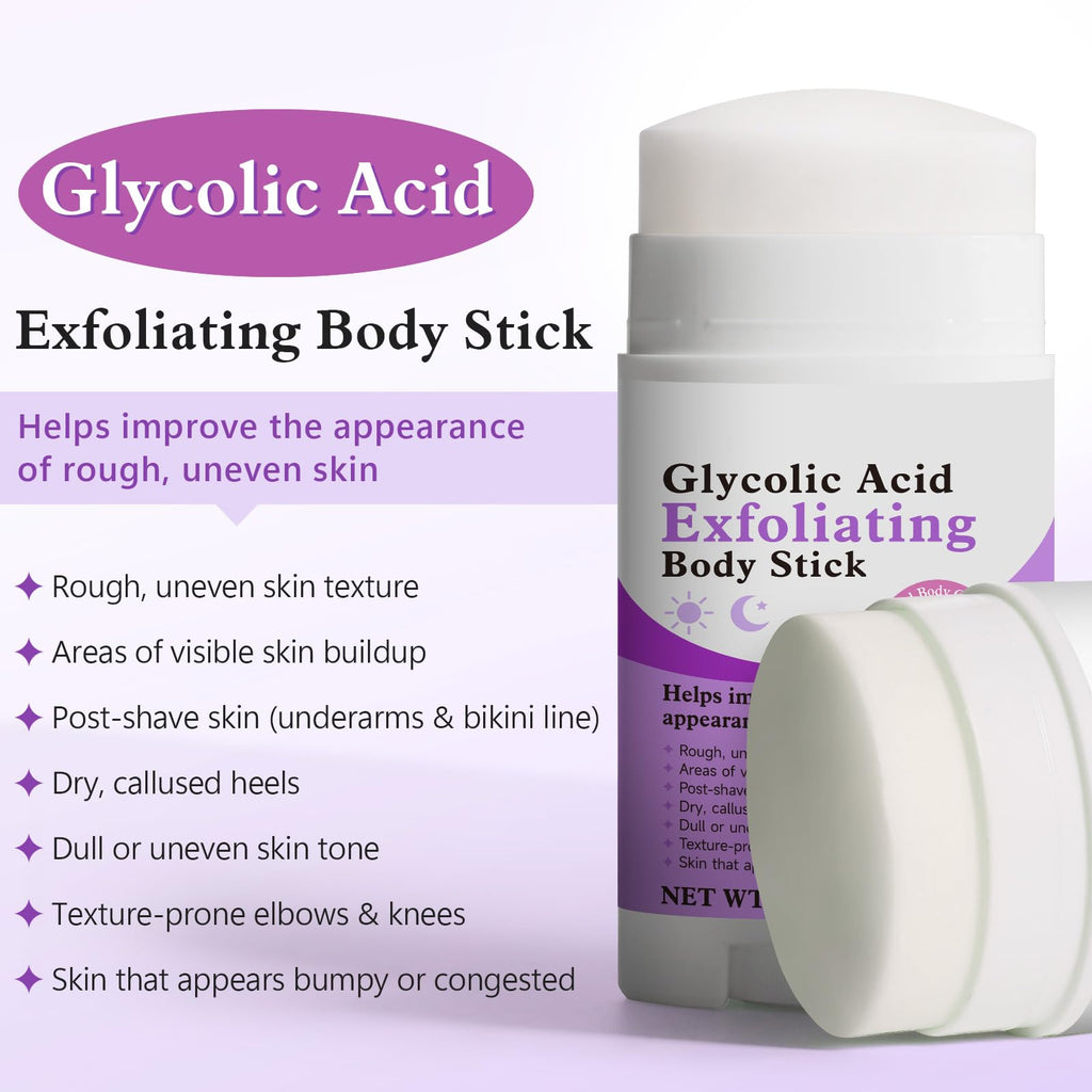 UXENPHXF Glycolic Acid Exfoliating Body Stick 75g – Gentle Exfoliation, Hydration & Smooth Skin