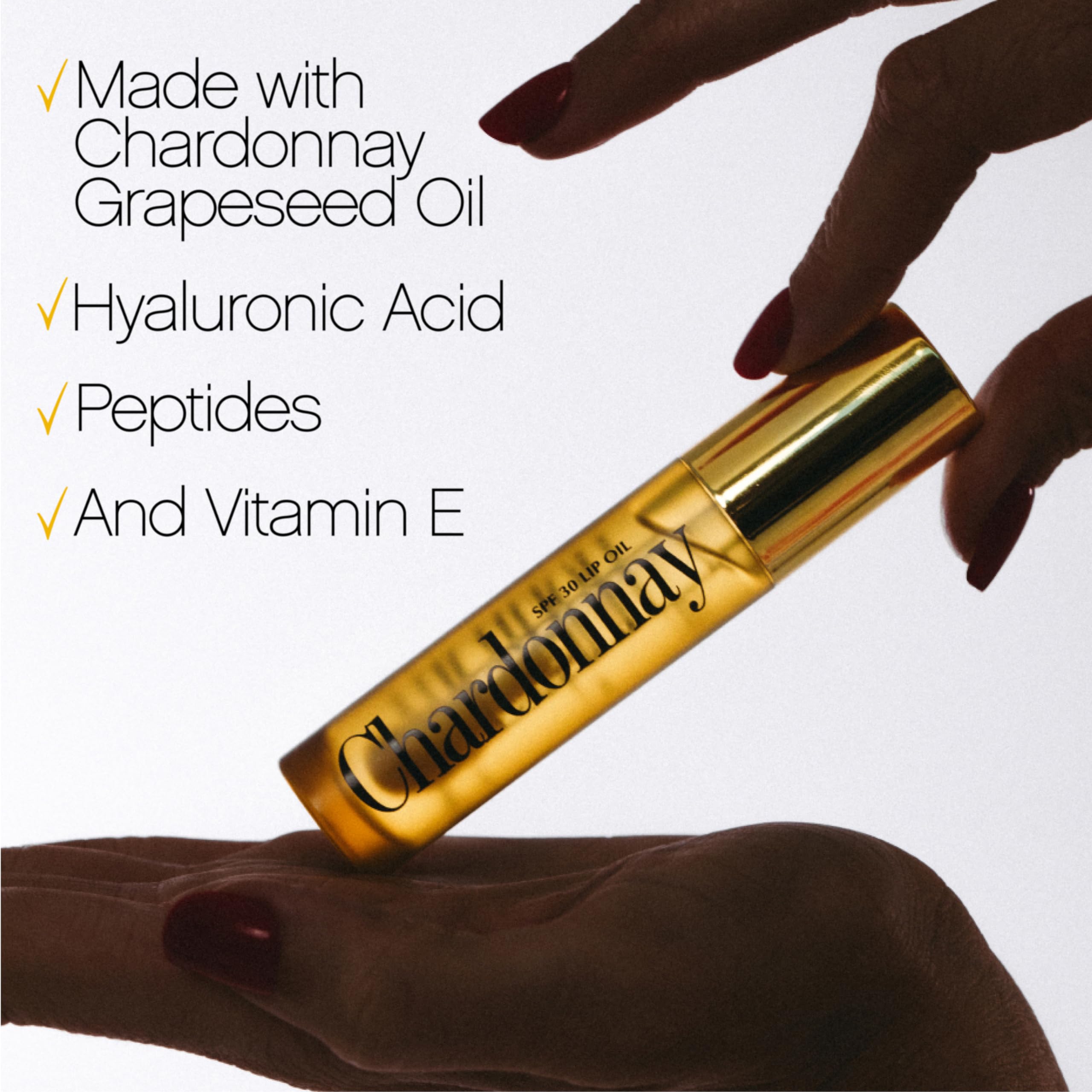 VACATION Chardonnay Lip Oil SPF 30 – Hydrating Vegan Lip Sunscreen, Caramel Vanilla Flavor (Pack of 2)