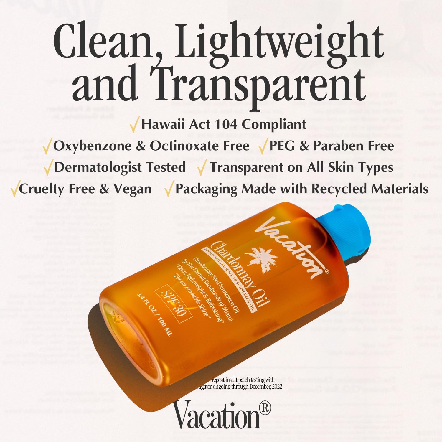 VACATION Chardonnay Oil SPF 30 & Air Freshener Bundle – Travel-Size, Invisible on All Skin Tones