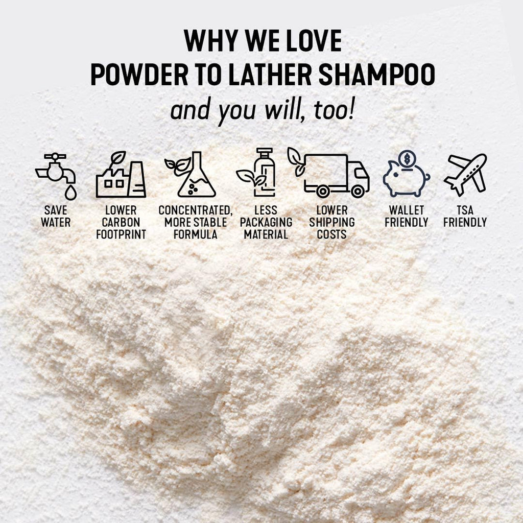 Vacaville Beauty Peppermint Powder Shampoo – Powder-to-Lather, All Hair Types, Vegan & Cruelty-Free