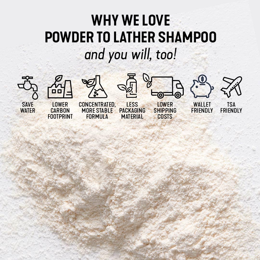 Vacaville Beauty Peppermint Powder Shampoo – Powder-to-Lather, All Hair Types, Vegan & Cruelty-Free