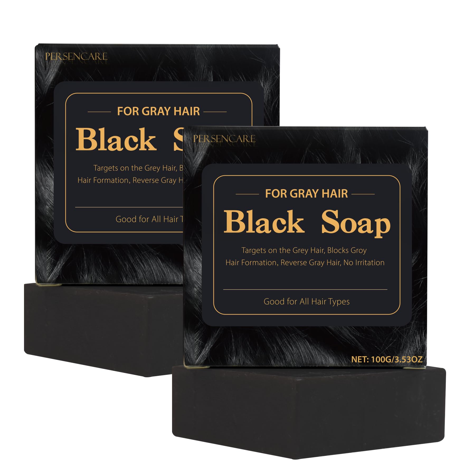 VAEYAE Herbal Emberless Black Hair Soap – Darkening & Thickening with Fo Ti & Castor Oil (2 Pcs)