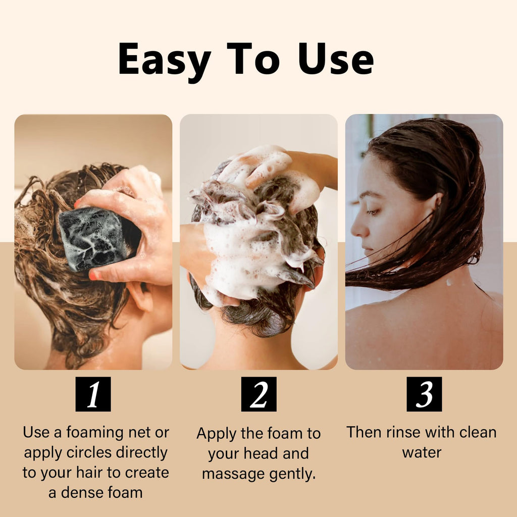 VAEYAE Herbal Emberless Black Hair Soap – Darkening & Thickening with Fo Ti & Castor Oil (2 Pcs)