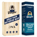 VAEYAE Natural Gray Hair Reverse Spray + 2-in-1 Bar Set – Darken, Nourish & Thickening