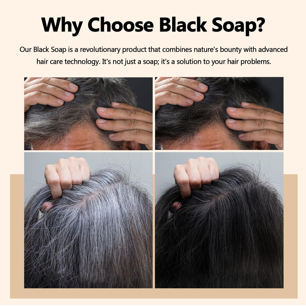 VAEYAE Herbal Emberless Black Hair Soap – Darkening & Thickening with Fo Ti & Castor Oil (2 Pcs)