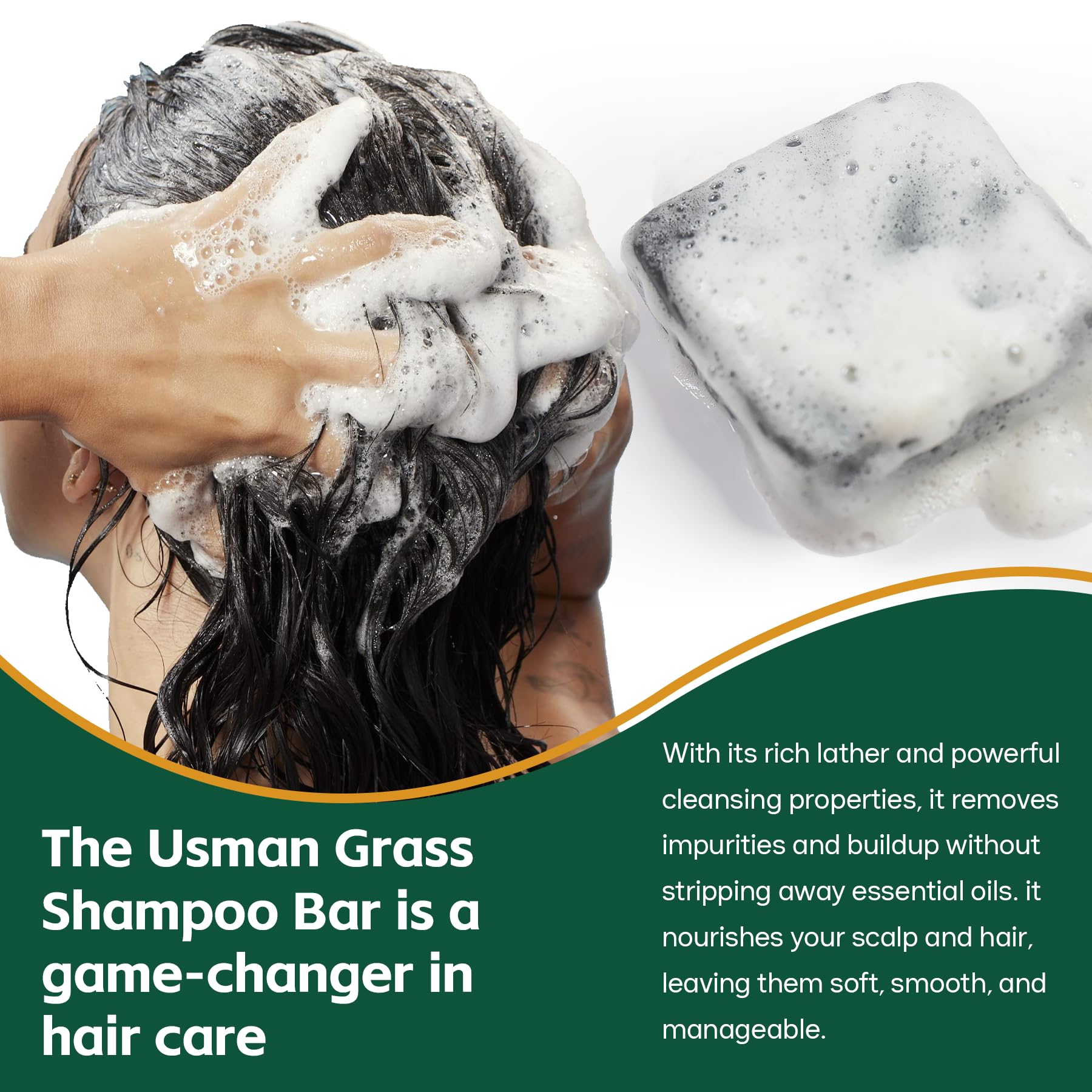 VAEYAE Usman Shampoo Bar + Spray Set — Hair Thickening, Darkening & Scalp Care