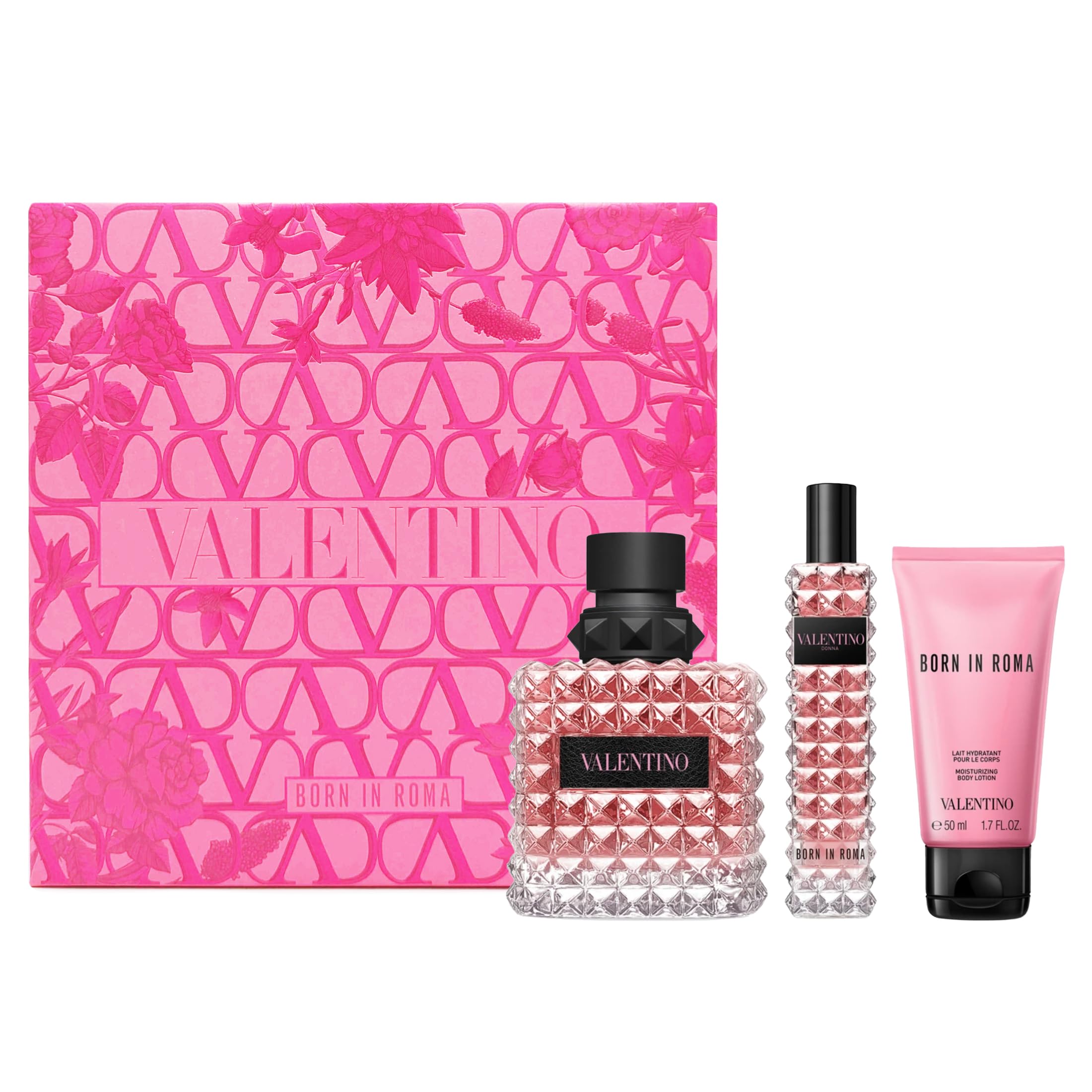 Valentino Born in Roma Donna Gift Set | EDP 3.4 oz + Body Wash 2.5 oz + Travel Spray
