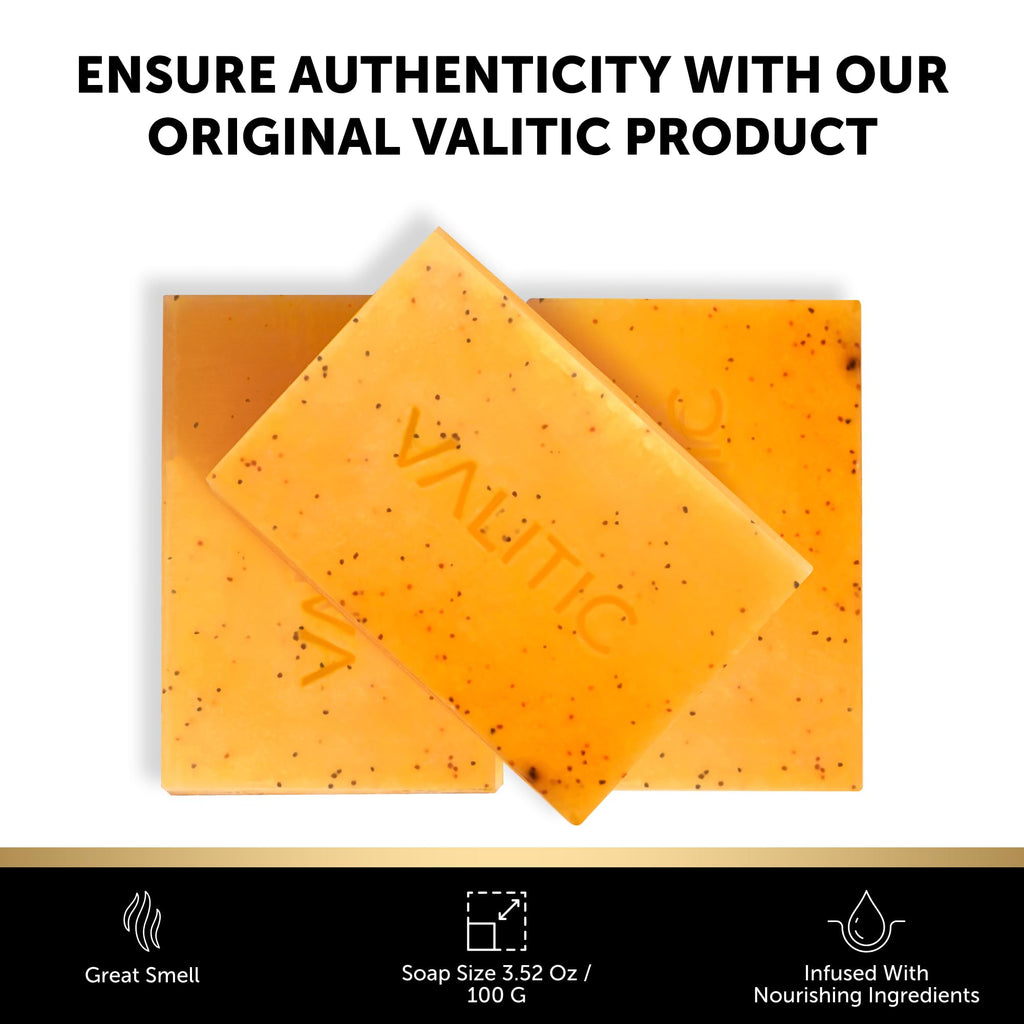 VALITIC Kojic Acid Soap with Turmeric - Dark Spot Remover for Face & Body - 2 Pack