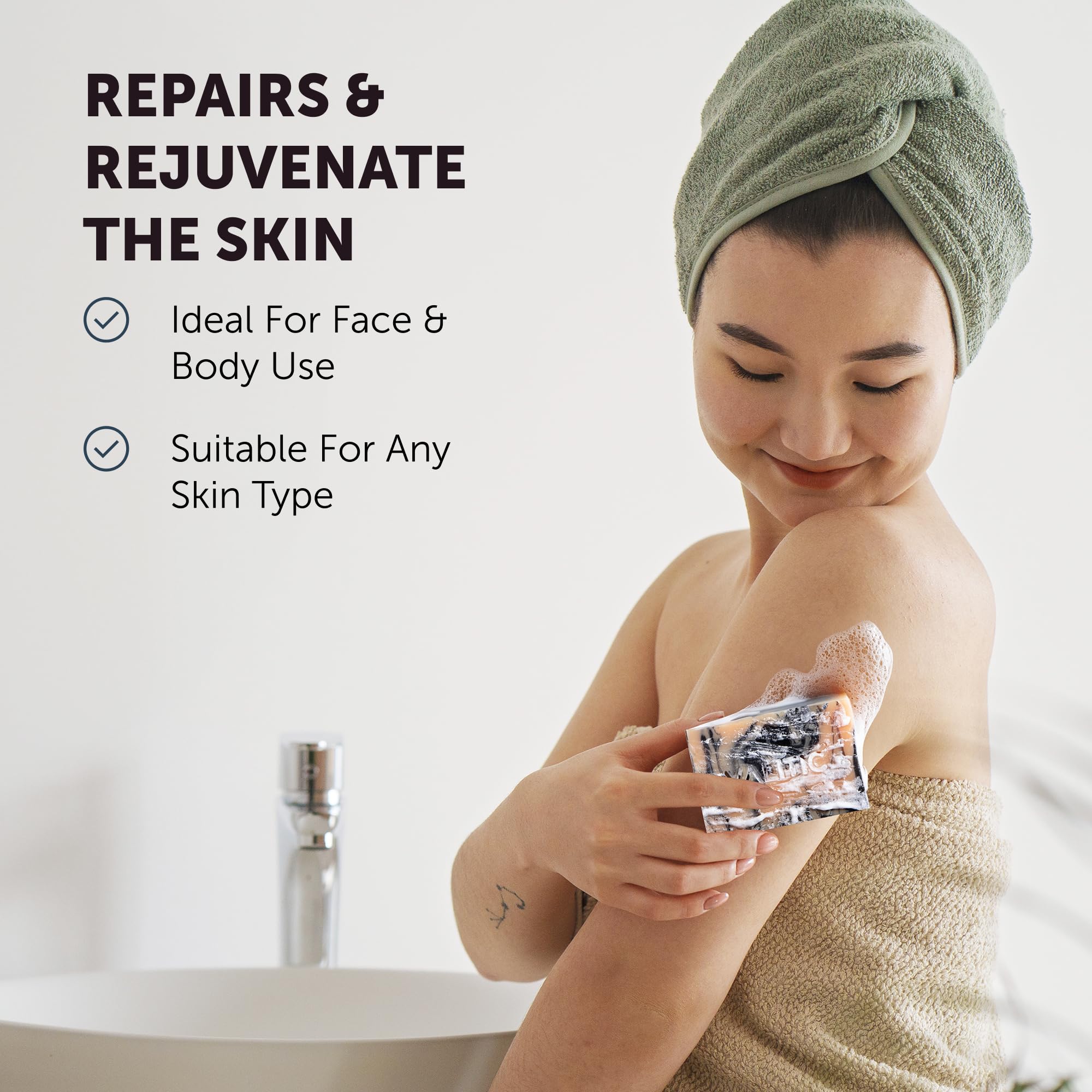VALITIC Charcoal Kojic Acid Turmeric Bar — 2 Pack for Dark Spots and Even Skin Tone