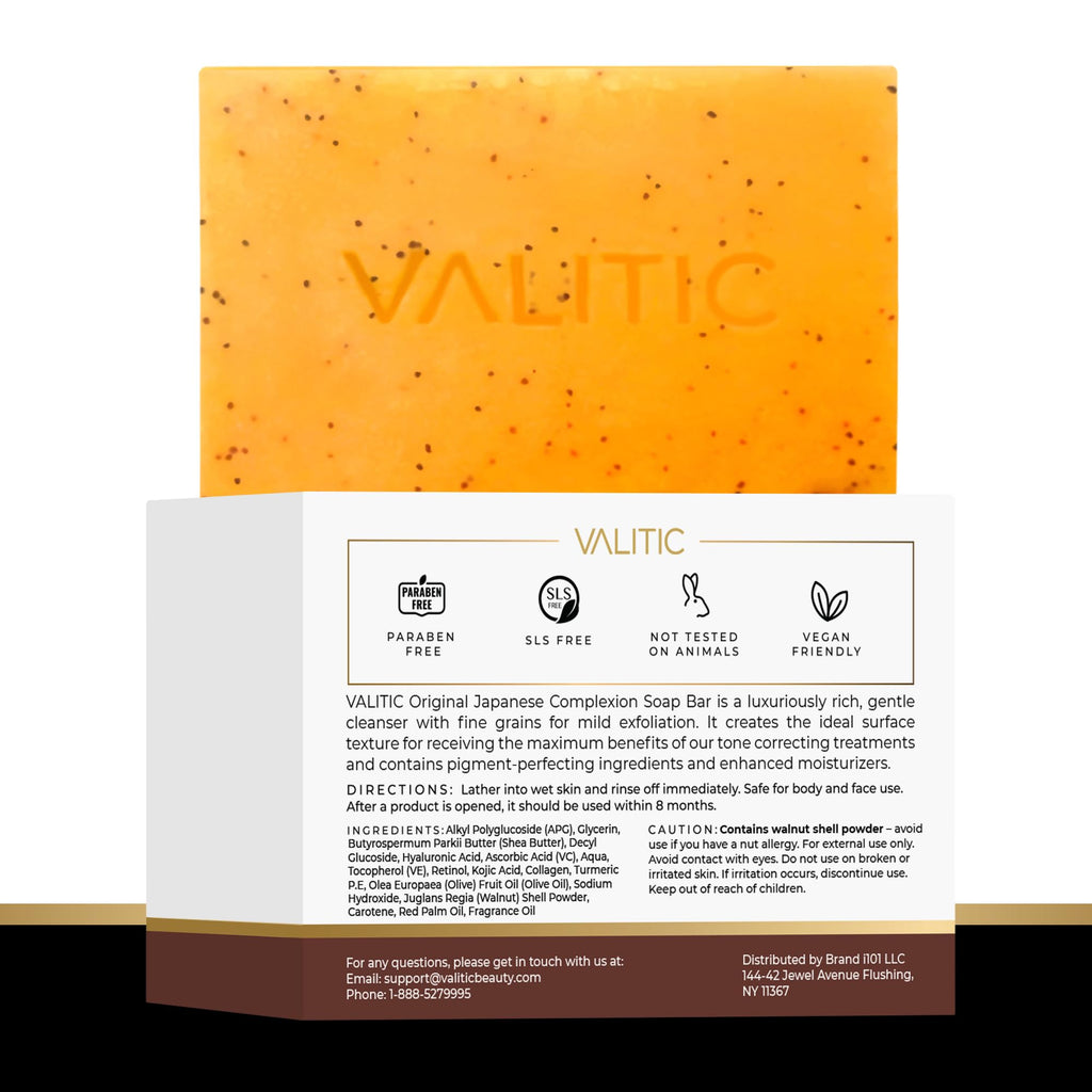 VALITIC Kojic Acid Soap with Turmeric - Dark Spot Remover for Face & Body - 2 Pack